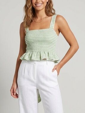 American Eagle Gingham Tie Back Cottagecore Tank